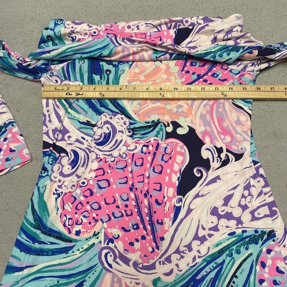 Lilly Pulitzer Trisha Dress Small All That She Wants Off The Shoulder Read - Picture 4 of 8